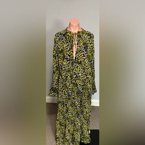 ASOS EDITION Curve tiered maxi dress in ditsy floral print in black